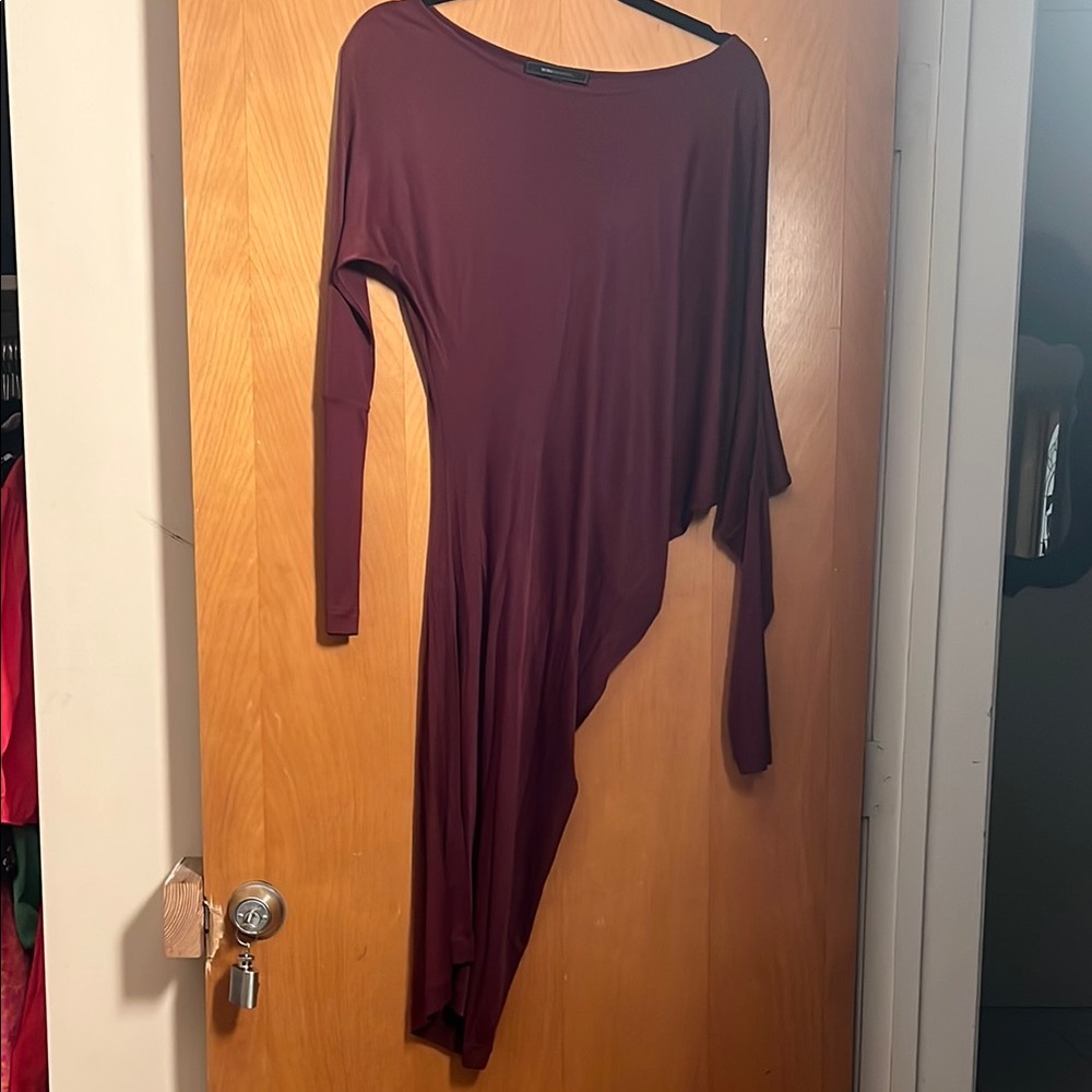BCBGMaxAzria Asymmetrical Plum Dress